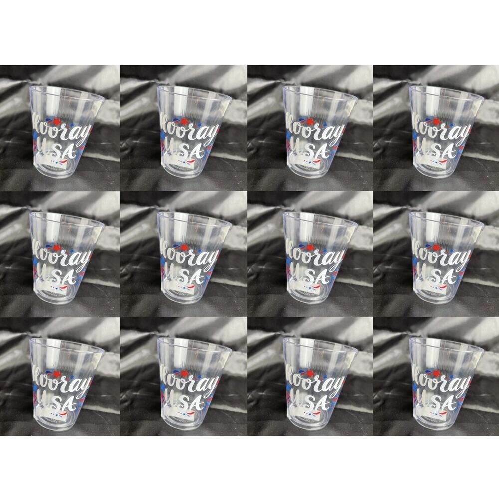 12 pcs Hooray USA Beer cup 4.5”‎ high 3-3.5” diameter 4th Of July Patriotic